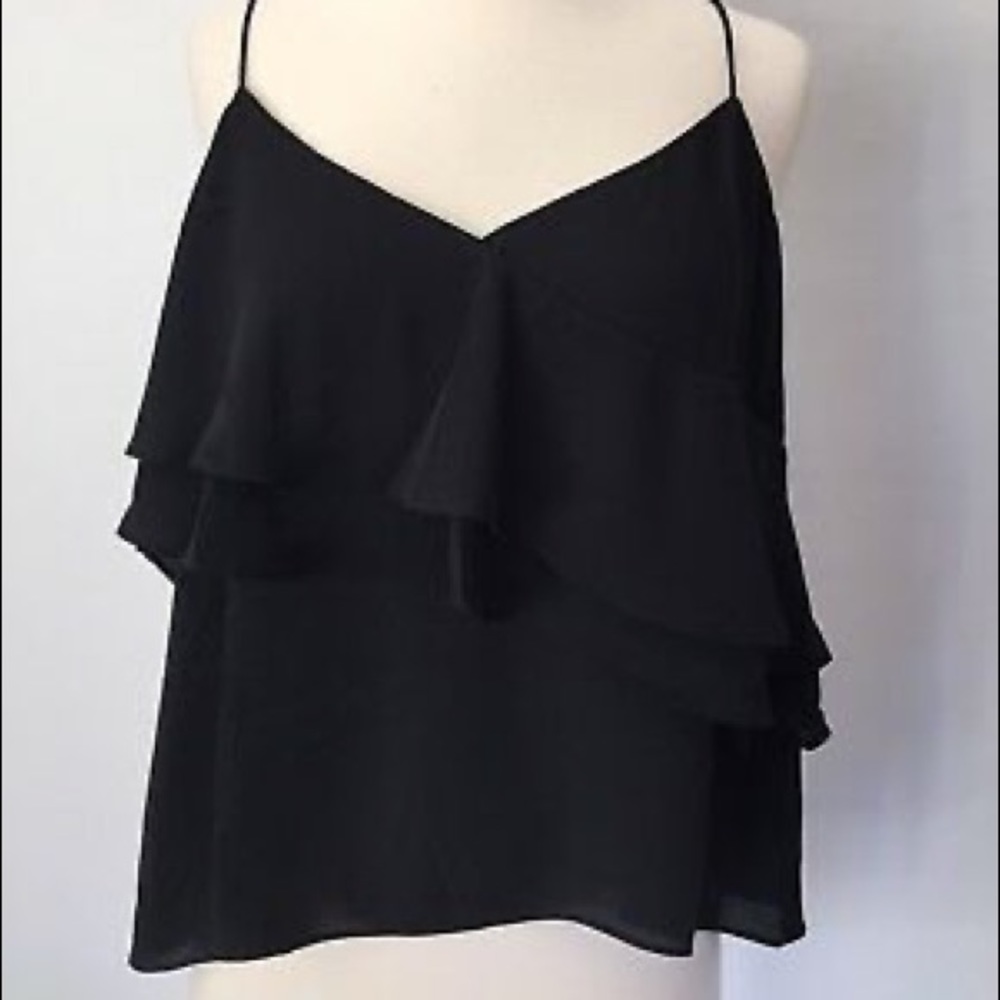NWT Black Ruffle Tank